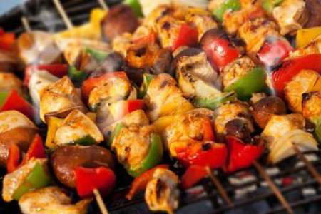 kabobs on a grill
